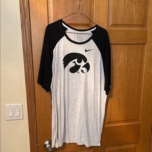 Nike Iowa Hawkeyes Black and Gray Men's Raglan Shirt